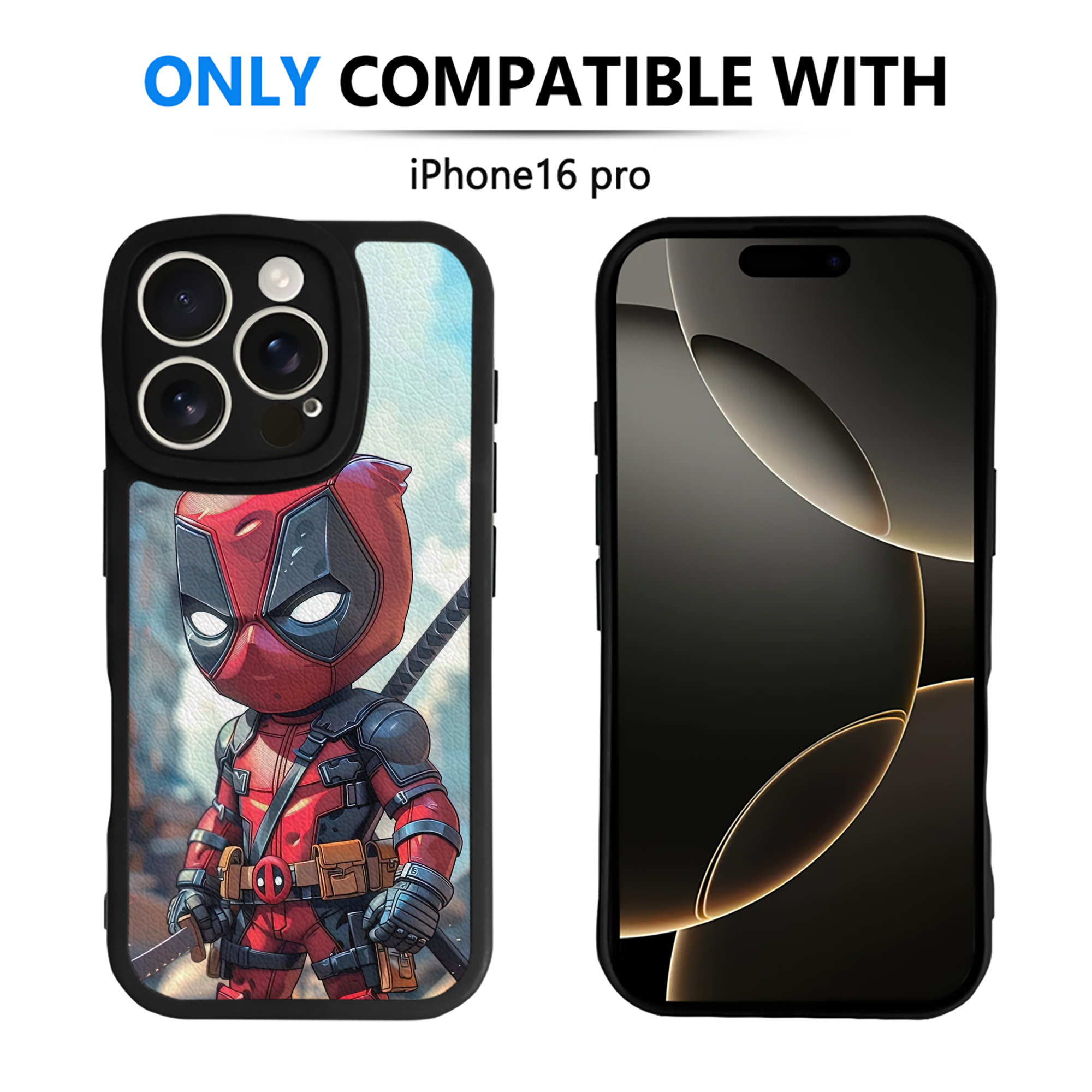 （画像用） Deadpool デッドプール 【iPhone 16シリーズ対応】シリコンスマホケース（レザー調） 材質：シリコン